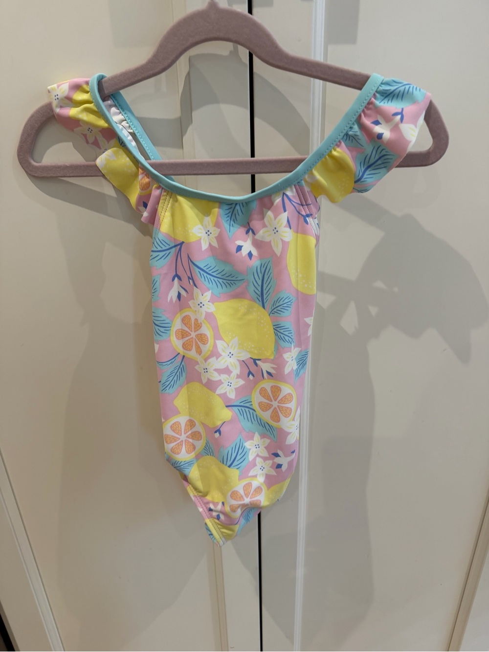 Carters 3t Pink Citrus Ruffle One-Piece Swimsuit